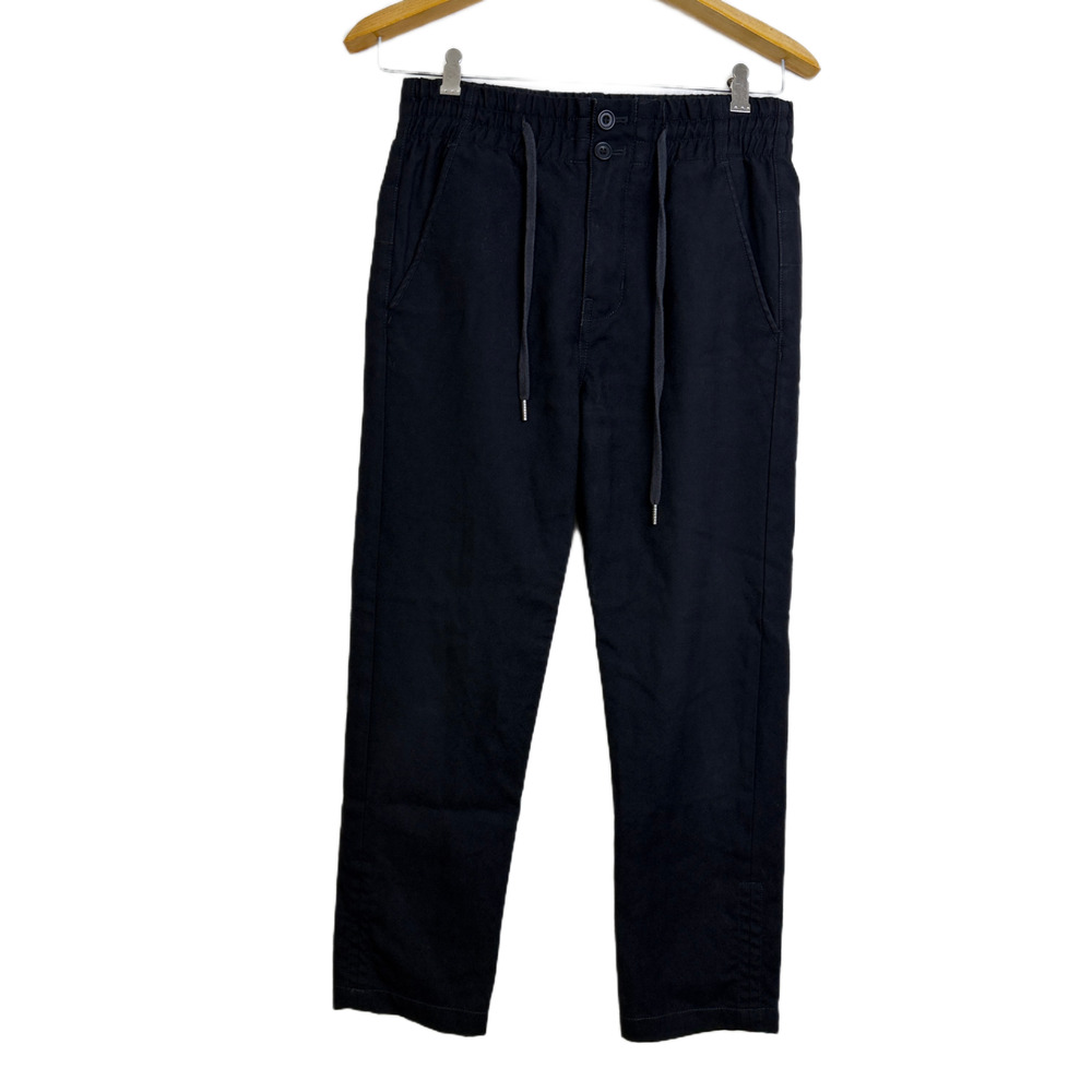 Helmut Lang Pants Mens 28 Black Wool Trouser Elastic Drawstring Pockets 25.5in